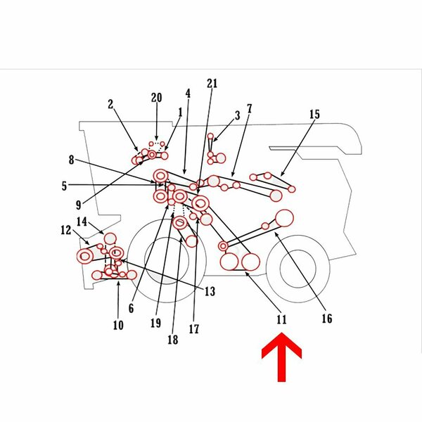 Aftermarket 843747M1 New Straw Walker Belt Fits John Deere Combine 540 COB40-0636